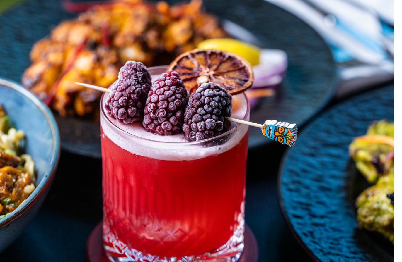 Pandi Cherry cocktail pineapple vodka raspberry rosemary Aruvi bar House of Chettinad